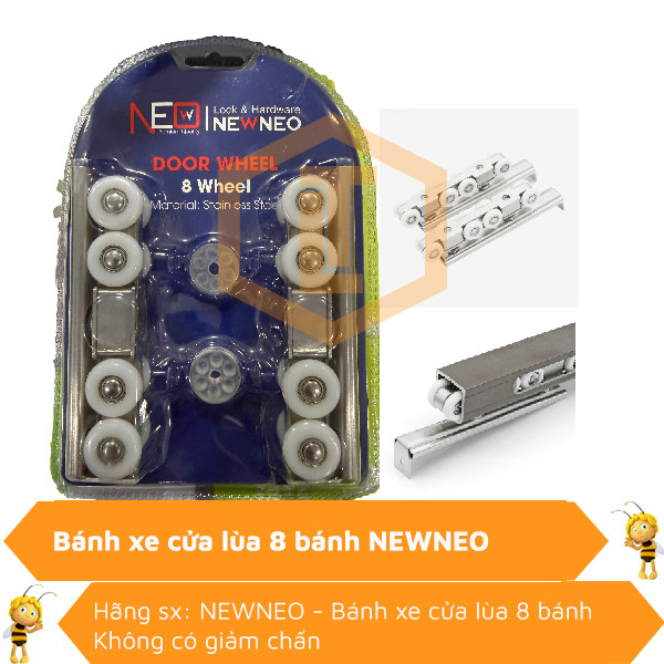 Bánh xe cửa lùa treo 8 bánh - NewNeo 0