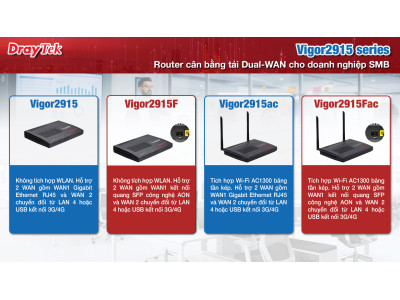 DrayTek Vigor2915 series - Router cân bằng tải Dual-WAN cho doanh nghiệp SMB