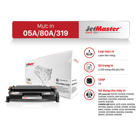 Hộp mực in JetMaster 05A/80A/319