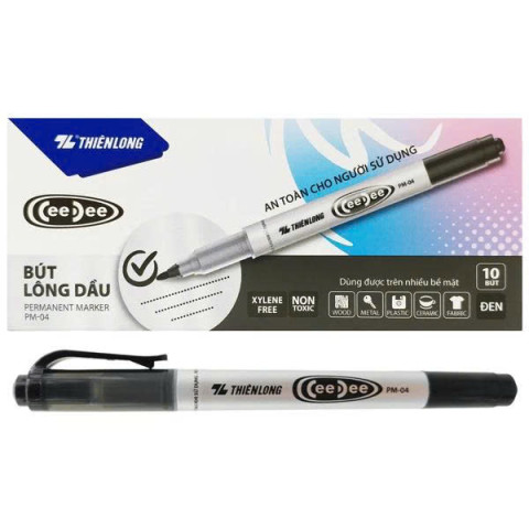 Hộp 10 bút lông kim Thiên Long PM-04 CeeDee đen