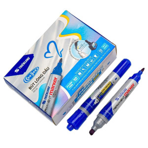 Hộp 10 bút lông dầu Thiên Long PM-09 xanh dương