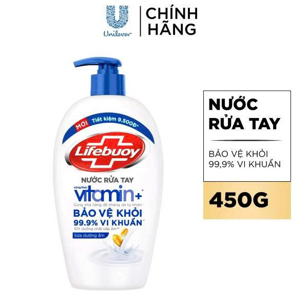 Nước rửa tay Lifebuoy Sữa Dưỡng Ẩm 450g
