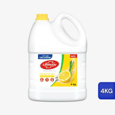 Nước Rửa Tay Lifebuoy Khử Mùi Hải Sản Chanh Sả Can 4KG