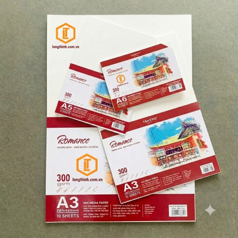 Giấy vẽ Takeyo Romance TMG-8370 A3 300gsm 10 tờ 0