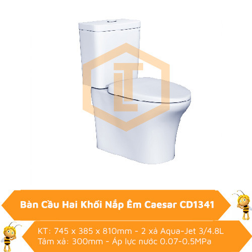 Bồn cầu hai khối nắp êm Caesar CD1341 0
