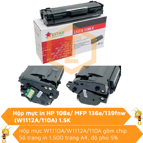 Hộp mực ESTAR cho HP 108a/136a/139fnw (W1112A/110A) 1.5K 0