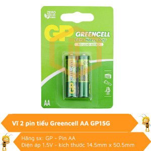 Vĩ 2 pin tiểu AA Greencell GP15G