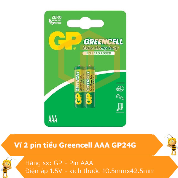Vĩ 2 pin tiểu AAA Greencell GP24G 0