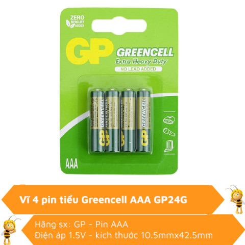 Vĩ 4 pin tiểu AAA Greencell GP24G