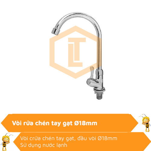 Vòi rửa chén lạnh - tay gạt D18mm 0