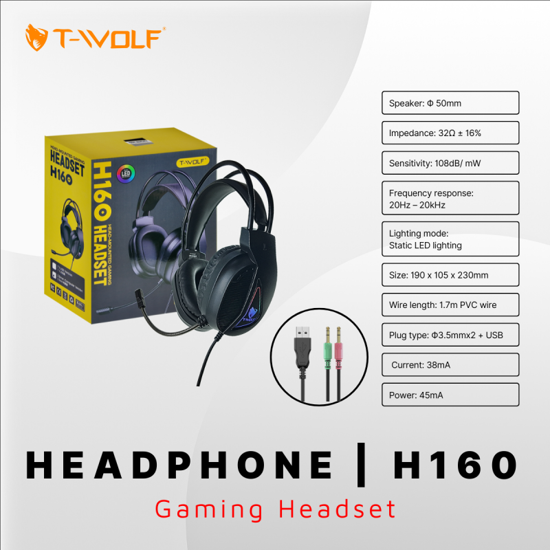 Tai nghe gaming T-WOLF H160 0