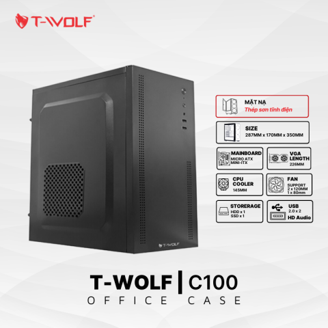 VỎ CASE MÁY TÍNH T-WOLF C100 OFFICE