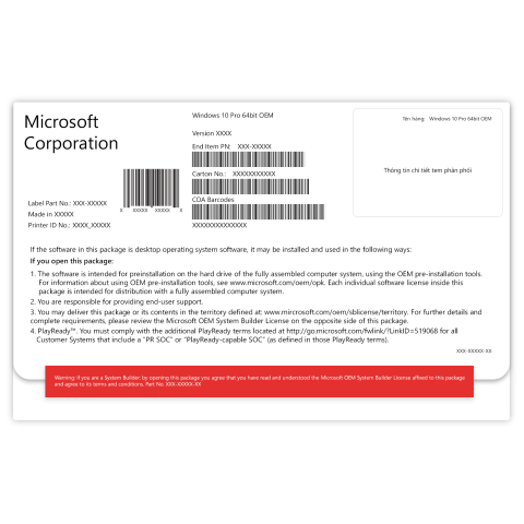 Phần mềm Microsoft Windows Pro 11 64Bit Eng Intl 1pk DSP OEI DVD (FQC-10528)