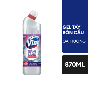 Tẩy bổn cầu Vim trắng sáng than hoạt tính 870ml - hương oải hương