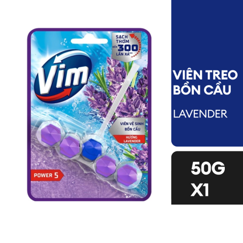 Viên tẩy treo bồn cầu Vim Power 5 hương lavender 50g