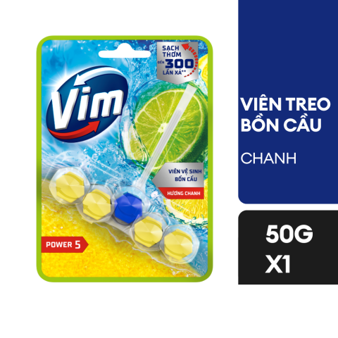 Viên tẩy bồn cầu Vim Power 5 hương chanh 50g