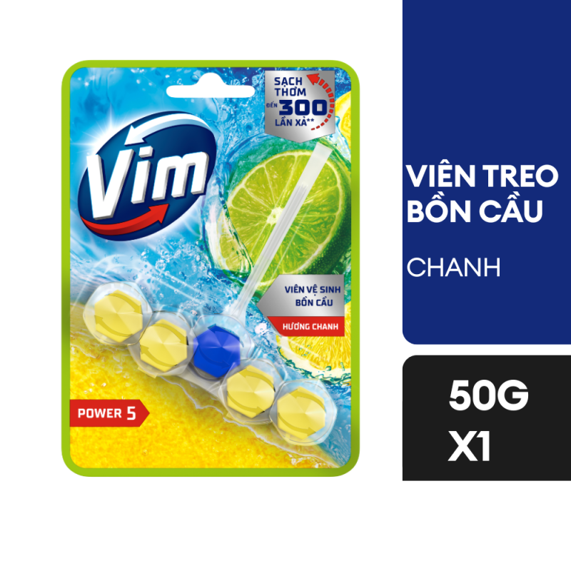 Viên tẩy bồn cầu Vim Power 5 hương chanh 50g 0
