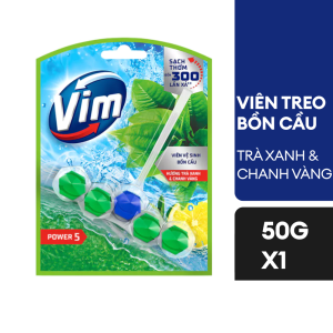 Viên treo bồn cầu Vim trà xanh và chanh 50g