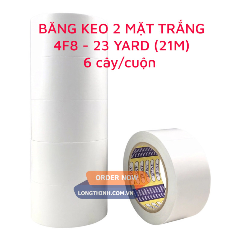 Cây 6 cuộn băng keo 2 mặt Angel 4F8 23Y (21m) 0
