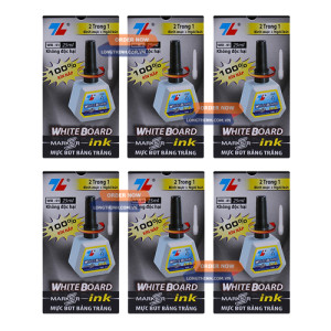 Lốc 6 chai mực lông bảng WBI-01 - Đen