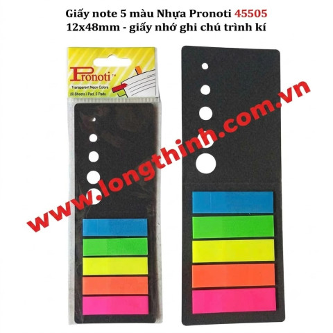 Giấy note 5 màu Nhựa Pronoti 45505 12x48mm