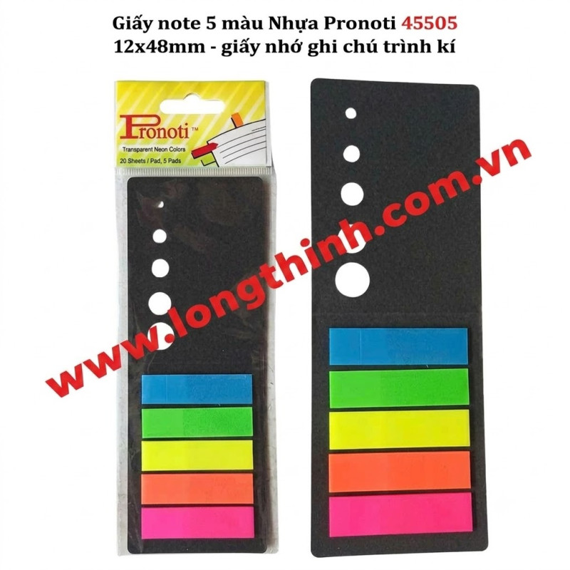 Giấy note 5 màu Nhựa Pronoti 45505 12x48mm 0
