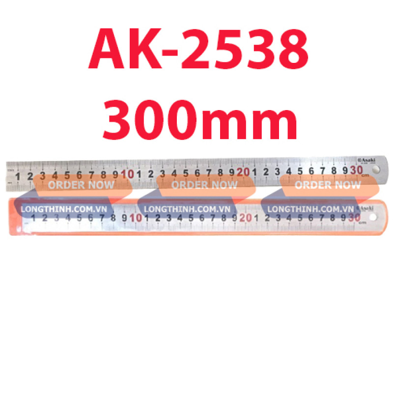 Thước lá inox Asaki AK-2538 30cm chính hãng 0