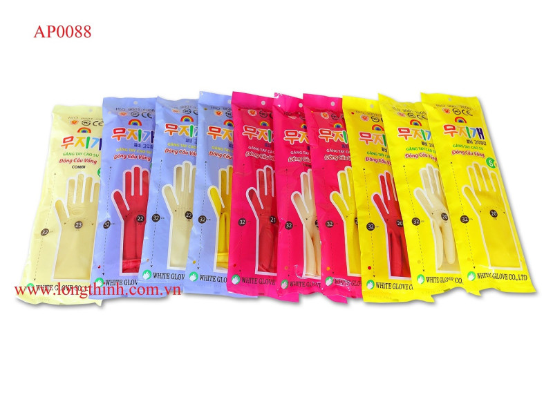 Găng tay cao su Cầu Vồng Combi size M 0