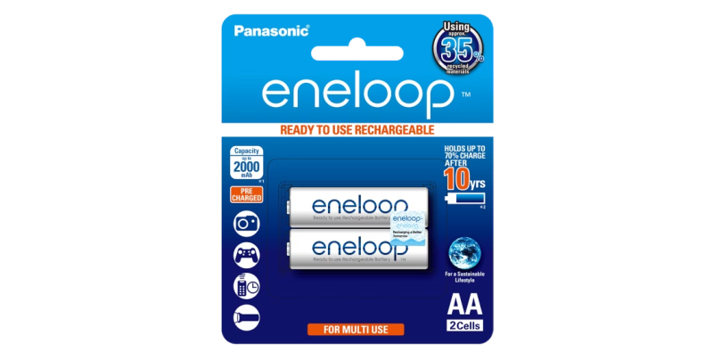 Pin sạc Eneloop AA Ni-MH 2viên/vĩ 0