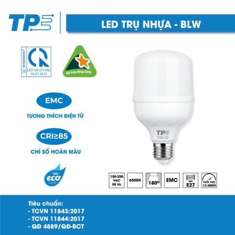 LED bulb trụ nhựa TPE 10W/15W/20W/30W/40W/50W/60W/80W