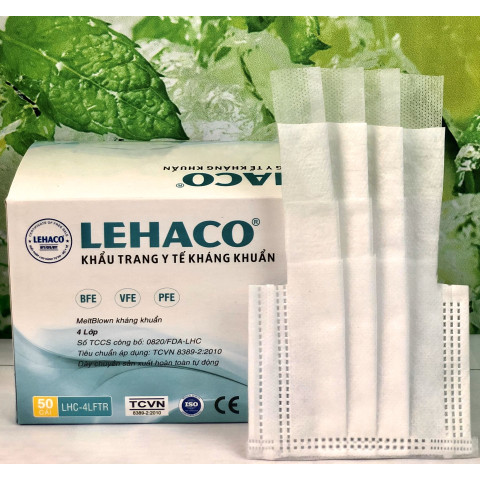 Khẩu trang y tế 4 lớp LEHACO màu trắng