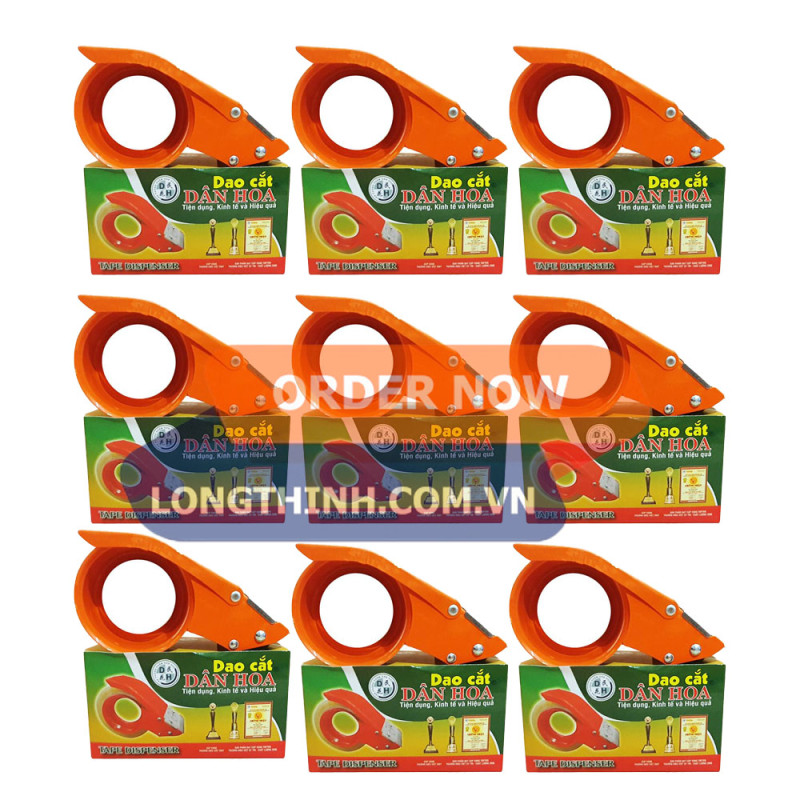 Combo 9 cái cắt băng keo cầm tay Dân Hoa 6P (6cm hoặc 6F) sắt 0