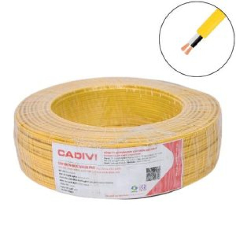 Dây điện đôi mềm Ovan Cadivi VCmo-2×2.5 mm2 (Vàng) – 300/500V