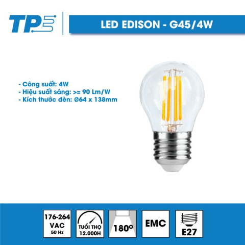 LED Edision tròn G45 TPE 4W