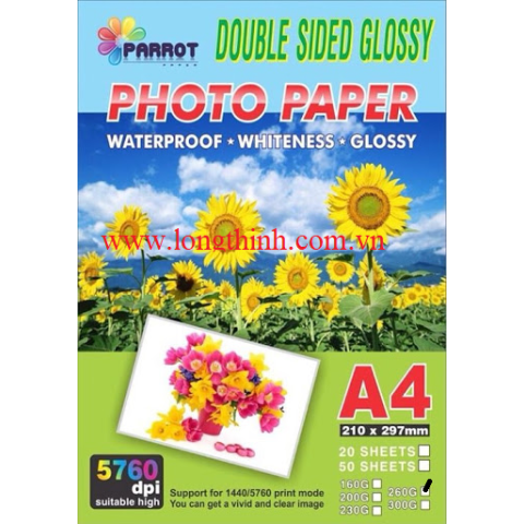 Giấy 2 mặt bóng A4 260gsm