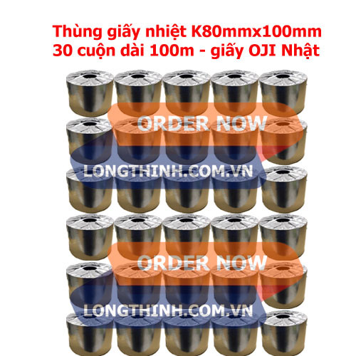 Thùng 30 cuộn giấy nhiệt K80x100 - OJI 0