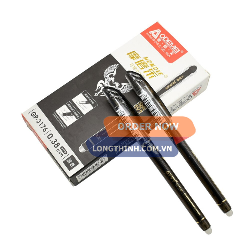 Hộp 12 bút Gel Xóa Aodemei GP-3176 đen 0
