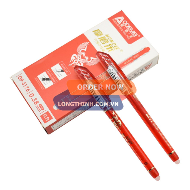 Hộp 12 bút Gel Xóa Aodemei GP-3176 đỏ 0