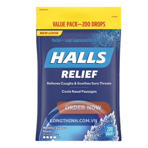 Kẹo ngậm Halls Relief bạc hà 200 viên