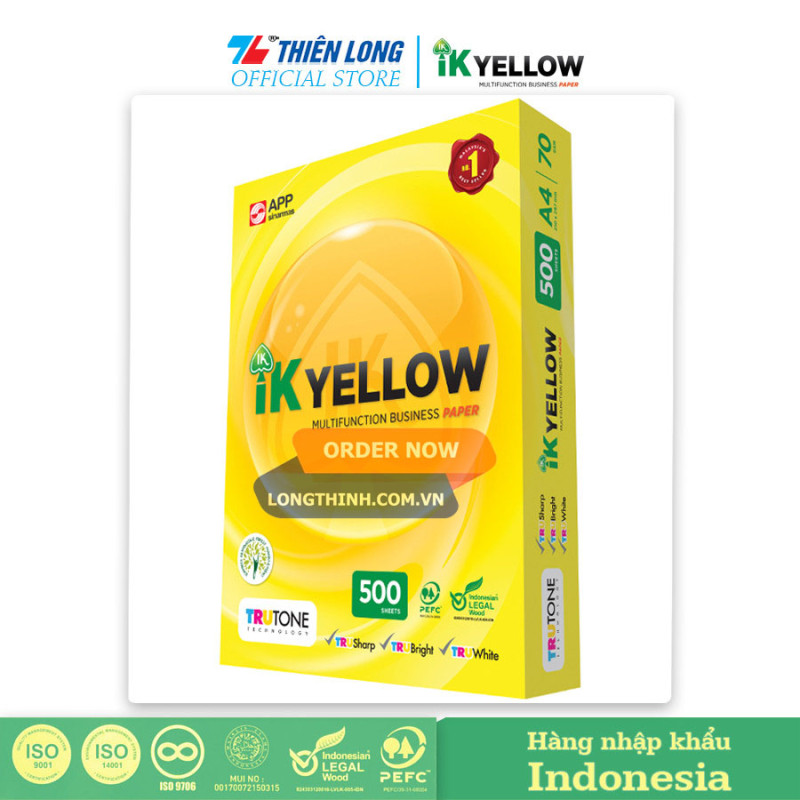 Giấy A4 IK Yellow 70gsm 0
