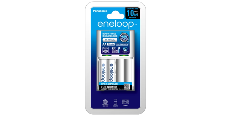 Bộ sạc pin eneloop BQ-CC51 cơ bản có đèn LED báo hiệu 0