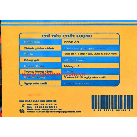 Thùng 40 gói khăn giấy ăn Pulppy napkin 33x33cm