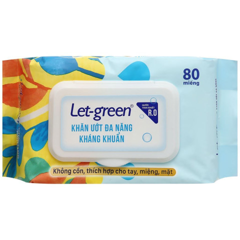 Khăn ướt không cồn 80 miếng Let-green