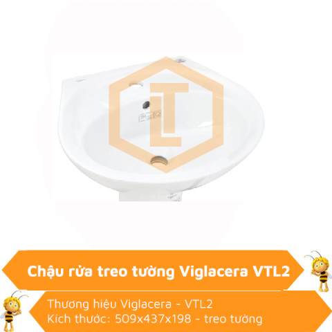 Chậu lavabo treo tường Viglacera VTL2