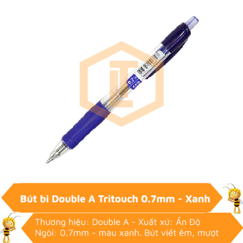 Bút bi Double A Tritouch 0.7mm - xanh