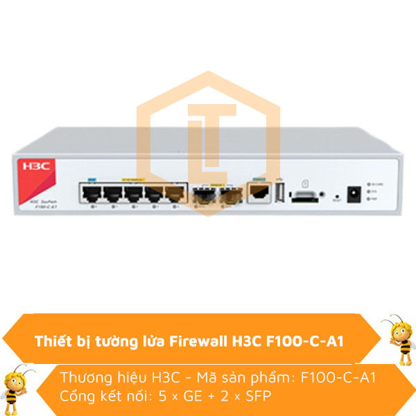 Thiết bị tường lửa Firewall H3C F100-C-A1 5 GE + 2 SFP 0