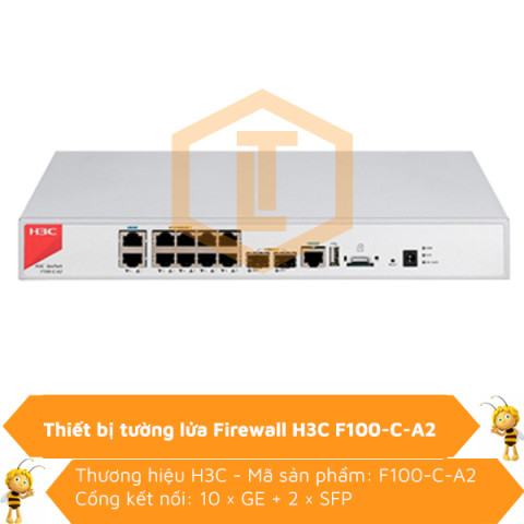 Thiết bị tường lửa Firewall H3C F100-C-A2 10xGE + 2xSFP
