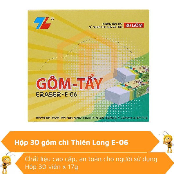 Hộp 30 viên gôm chì Thiên Long E-06 0