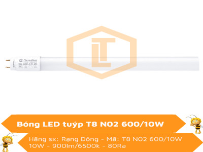 Đèn LED tuýp thủy tinh bọc nhựa T8 N02 600/10W