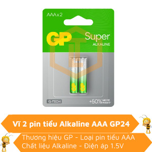 Vĩ 2 pin tiểu Alkaline AAA GP24